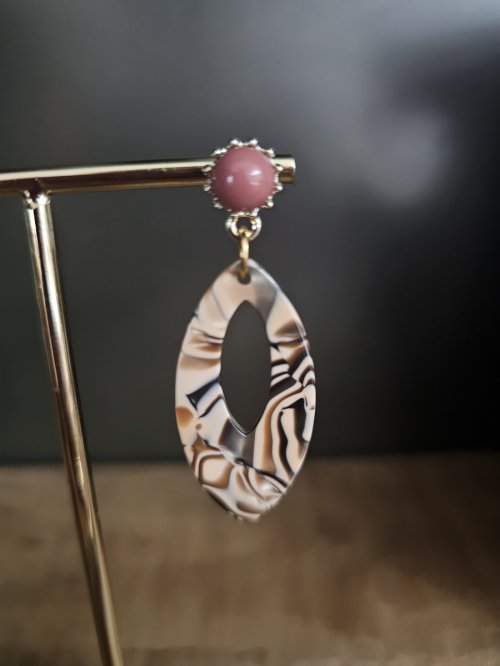 "Rosé Marble Oorbellen"