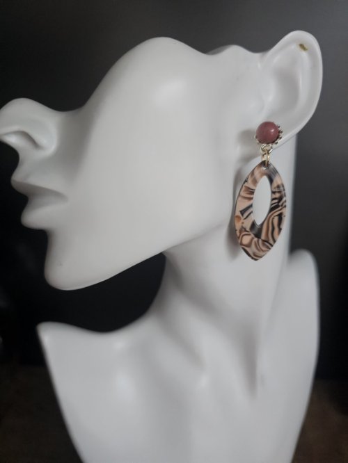 "Rosé Marble Oorbellen"