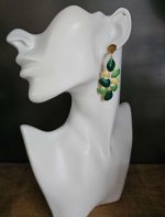 "🌿 Emerald Leaf Earrings "